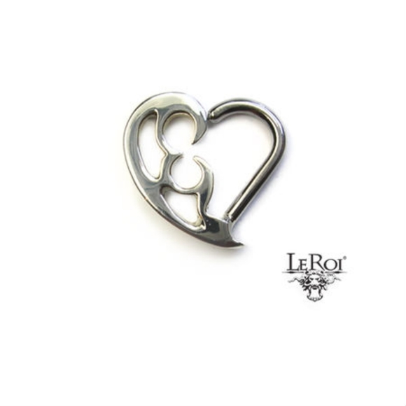 LeRoi 14k white gold "Daveen" daith heart jewelry - Picture 1 of 4
